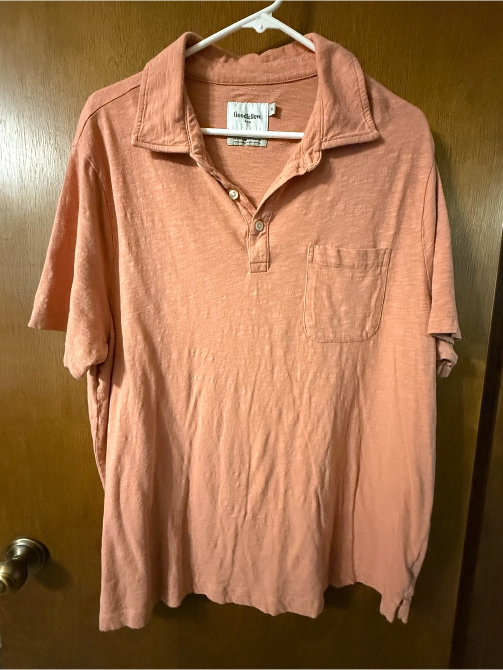 Goodfellow & Co Peach Short-Sleeve Polo with Chest Pocket